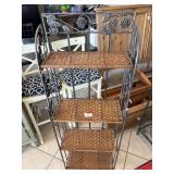 Wicker Shelf Bakers Rack