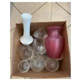 Box Lot With Glassware, B.O. Candles