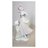 (1) Vintage LLADRO "Girl w/ Pigeons" Procelain