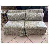 (2) Patterned Couches & Footstool