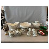 Lenox Holly Bowl & Vase, Italy Figure, Christmas