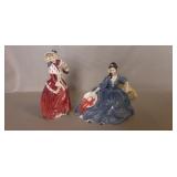 (2) Vintage Royal Daulton Figurines, "Christmas