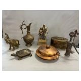 Brass Milton Hershey Statue, Pitcher, Turtle Box