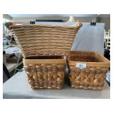 (3) Decorative Storage Baskets