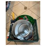 Milk Crate With Chargers, Christmas Tray,