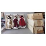 (3) Franklin Heirloom Collector Dolls w/ Boxes