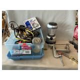 Tote With Lantern, Apple Peeler, Snake Light,