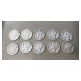 (10) Silver U.S. Mercury Dimes