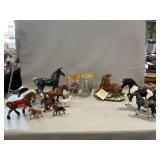 Assorted Horse Figures, 1980 Preakness Glasses