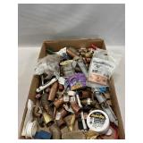 Tray Lot With Copper Fittings, Hardware, Parts