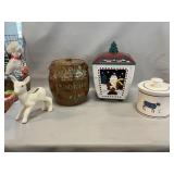 Barrel, Christmas Cookie Jars, Cow Crock, Deer