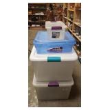(4) Assorted Plastic Storage Containers w/ Lids