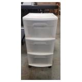 (3) Drawer Plastic Storage Unit On Wheels