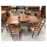 Henckel- Harris Drop Leaf Table, 6 Chairs, 2