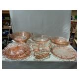 Lot Of Pink Depression Glassware