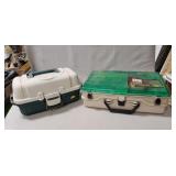 (2) Plastic Fishing Tackle Boxes w/ Assorted