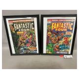 Pair Of Framed 1974 "Fantastic Four? Comic Books