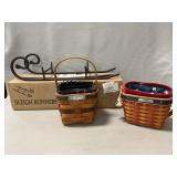(2) Longaberger Baskets & Sleigh Runners
