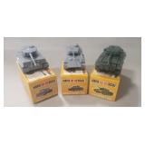 (3) Plastic Military Toy Tanks w/ Boxes