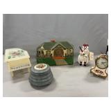House Clock, Piano Jewelry Box, Musical, Carved