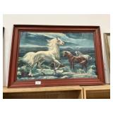 ï¿½White Stallion In The Moonlightï¿½ Art Print