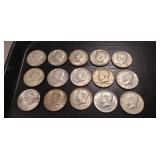 (15) U.S. Kennedy Half Dollar Coins (40% Silver)