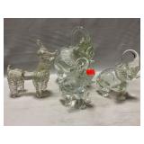 Glass Poodle, Elephant Figures