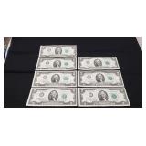 (7) U.S. Two Dollar Bills (Consecutive Serial