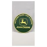 (1) Cast Iron "John Deere" Sign (9.5" Diameter)