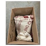 Box Lot With Tapestry Throw Blankets, Napkins
