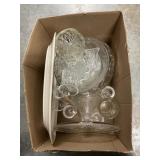 Box Lot With Pressed Glass, Pheasant Platter