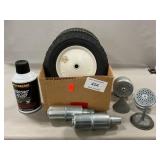 Box Lot With (3) Flat-Free Wheels, Small Engine