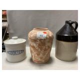 2-Tone Stoneware Jug, Clay Vase, Pfaltzgraff