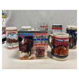 (6) Budweiser Steins & Mug
