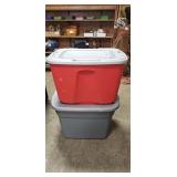 (2) Plastic Storage Containers w/ Lids