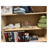 Shelf Lot With Corningware, Pyrex Bowl & Bake