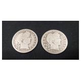 (2) Silver U.S. Barber Quarters (1909 & 1914)