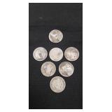 (1) Silver U.S. 1877 Seated Liberty Dime & (6)