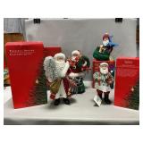 (4) Clothtique Santa Figures