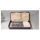 Set Of Six Vintage Dinner Knives w/ Sterling