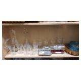 Shelf Lot Of Assorted Glassware & More