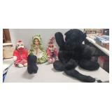 Box Lot Of Assorted Dolls & Stuffed Animals w/