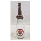 (1) Glass Oil Bottle w/ Metal Spout