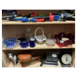 Shelf Lot Of Vintage Glassware