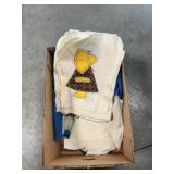 Box Lot With Quilt Squares, Quilt Top, Vintage