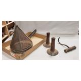 (1) Hay Hook, (2) Hog Scrapers & (1) Strainer