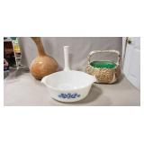 Tray Lot Of Assorted Items Including A Fire-King