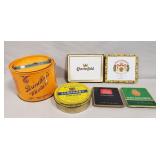 Tray Lot Of (6) Assorted Vintage Tins