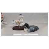(1) Wooden Duck Decoy & (1) Lenox "The Carousel