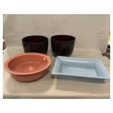 Abingdon Planter, Fiesta Bowl (Both Chipped),